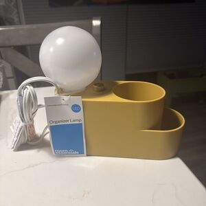 Room Essentials Yellow Organizer LED Lamp With Dimmable Touch Switch & Built-In